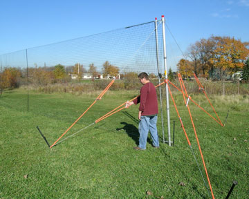The stake system is designed to hold The DEFENDER netting in place to withstand the highest winds.