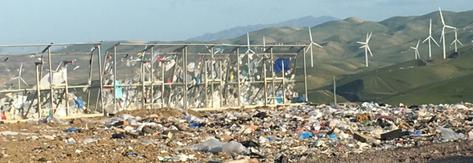 The BULL litter fencing used in a California landfill.